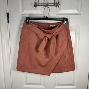 LOFT Pink Mini Skirt with Bow Accent